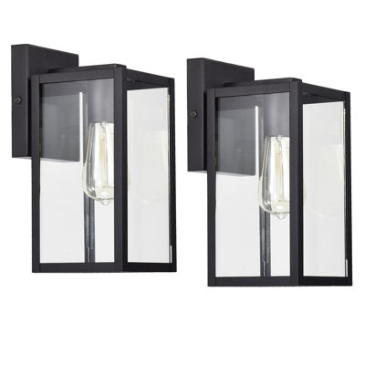 Lanterne murale d'extérieur 1 lumière noire matte