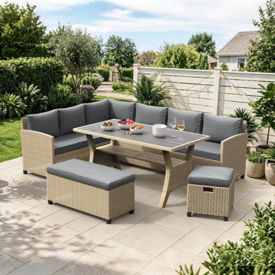 9 Seater Rattan Corner Sofa Set