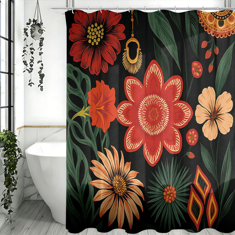 Rideaux de douche avec crochets inclus