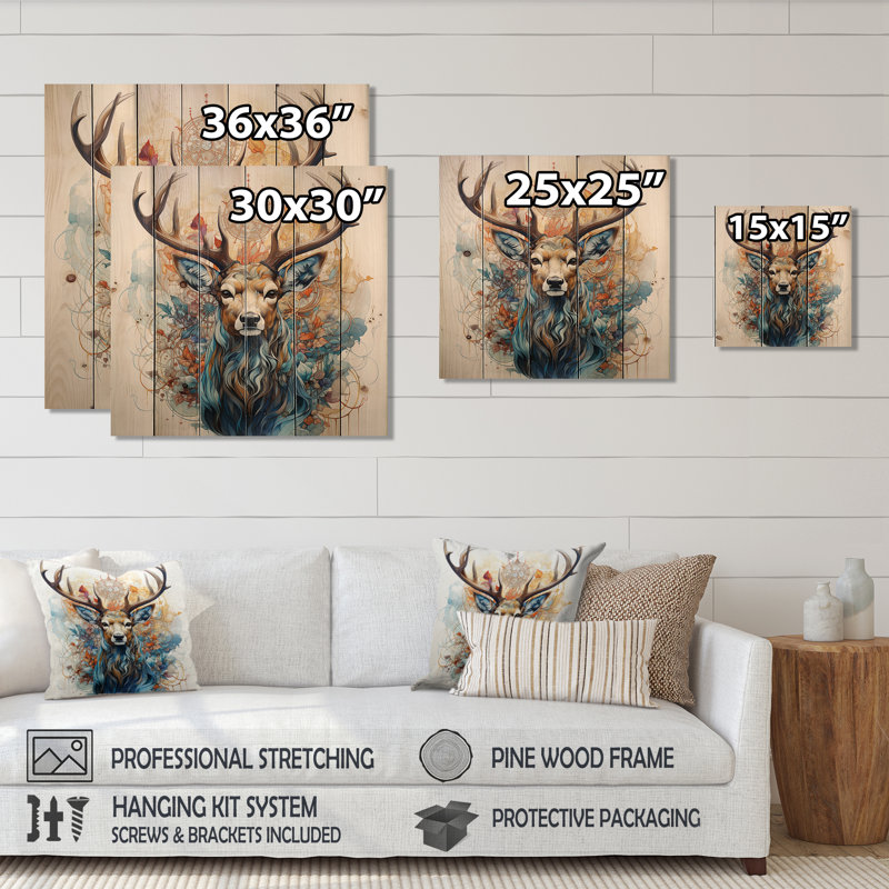 Dash - Animaux, impression sur bois de pin naturel, H 15 po x l 15 po