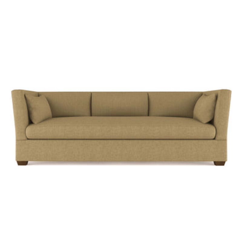 Canapé Rivington, H 31 po x l 96 po x P 41 po, Tapis massepain en lin à tissage carré, Brun foncé