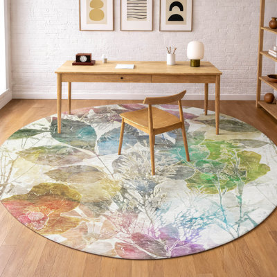 Machine Washable Indoor/Outdoor Chantille ACN2885 Botanical Rug