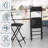 38'' Vinyl-padded Folding Bar Stool  With Footrest, Seat Height 24"-2002884107-2003306505