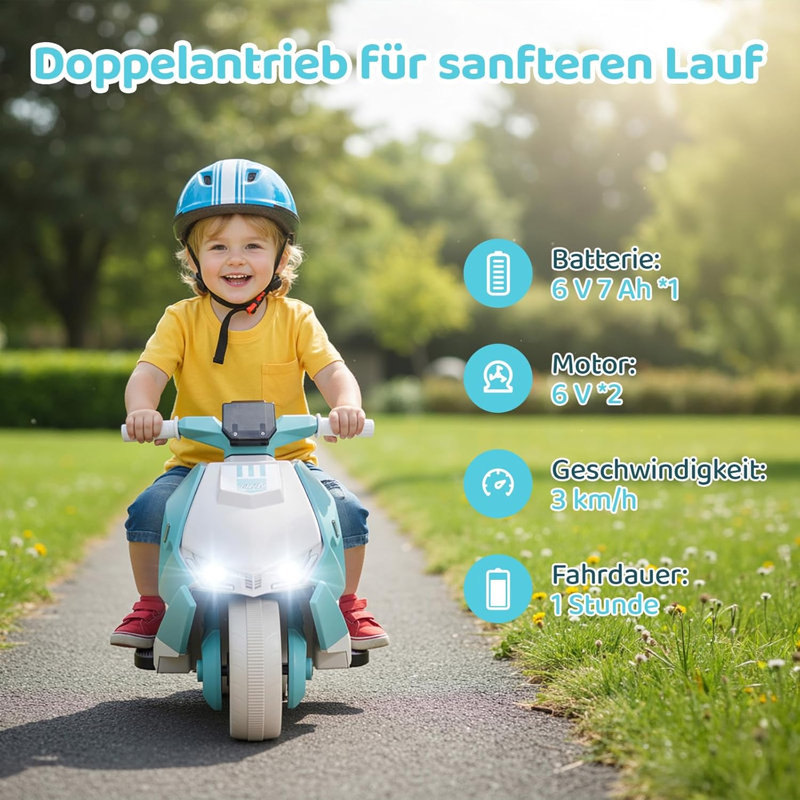 LIFERUN Battery Powered Ride On, Green