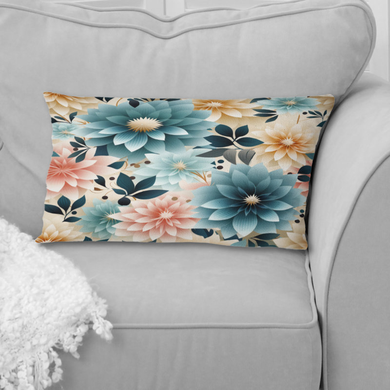 Élégance florale bleue et rose - imprimé floral