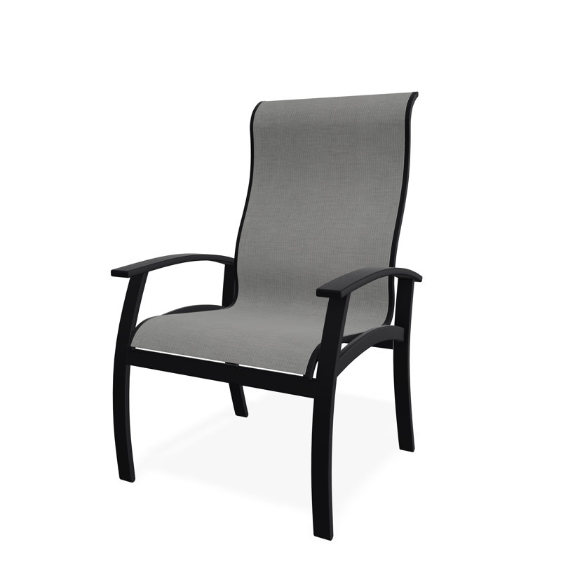 Belle Isle Outdoor Dining Armchair, Alloy Sunbrella®, Black