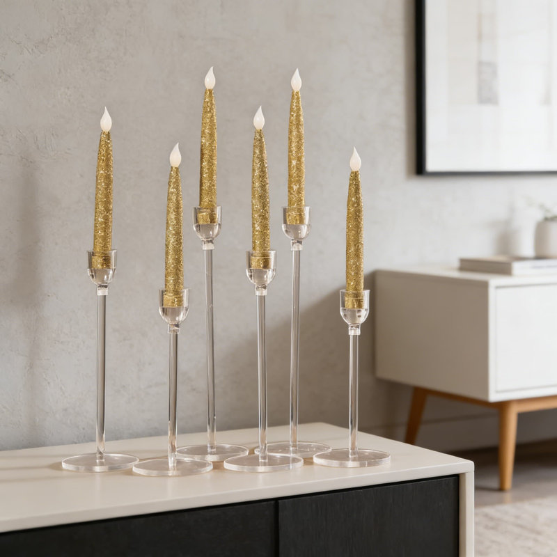 36-Piece Acrylic Taper Candle Holder Set For Table Centerpieces, Wedding, Holiday And Party Decor, Clear Decorative Candlesticks