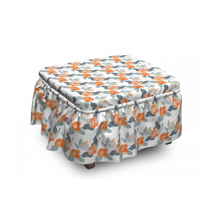 Housse pour repose-pieds apple-fleurs