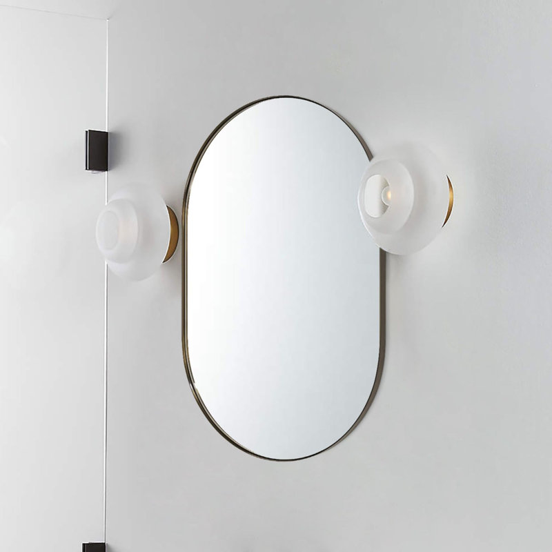 Miroir mural Cristos, Bronze huilé, H 30 po x l 20 po
