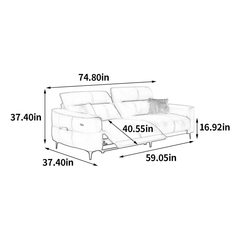 Jolin, 37.4" H x 74.8" W x 37.4" D