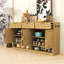 Buffet Farmhouse avec tablette réglable, 3 tiroirs, 4 portes et compartiments ouverts-1359142406