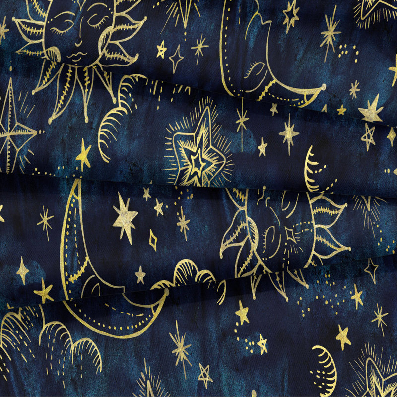 Ensemble d'édredon soleil et lune, Abstrait bleu, Édredon très grand + 3 taies d'oreiller