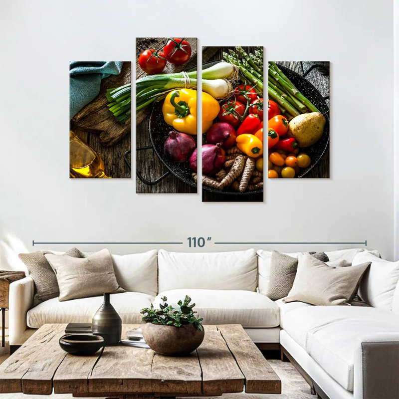 Poêle Yarlin avec légumes, H 54 po x l 84 po