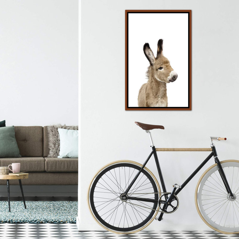 «Baby Donkey» par Sissi & Seb - reproduction de photo, Toile avec cadre brun, H 40 po x l 26 po x P 1,5 po, Pas de tapis