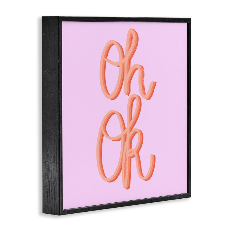 Oh Ok Script, estampe numérique encadrée par Ashley Singleton, Giclée encadrée noir minuit, H 17 po x l 17 po
