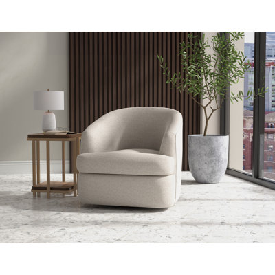 Lessy Swivel Accent Chair, Soft Plush Foam, Metal
