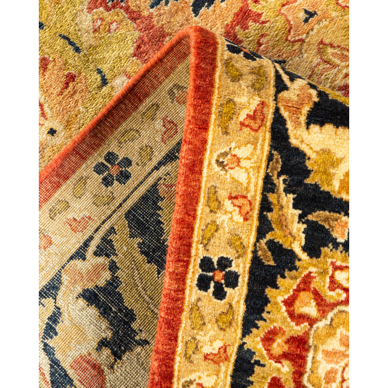 Tapis unique noué à la main de 6 pi 2 po x 8 pi 9 po Georgetown - orange