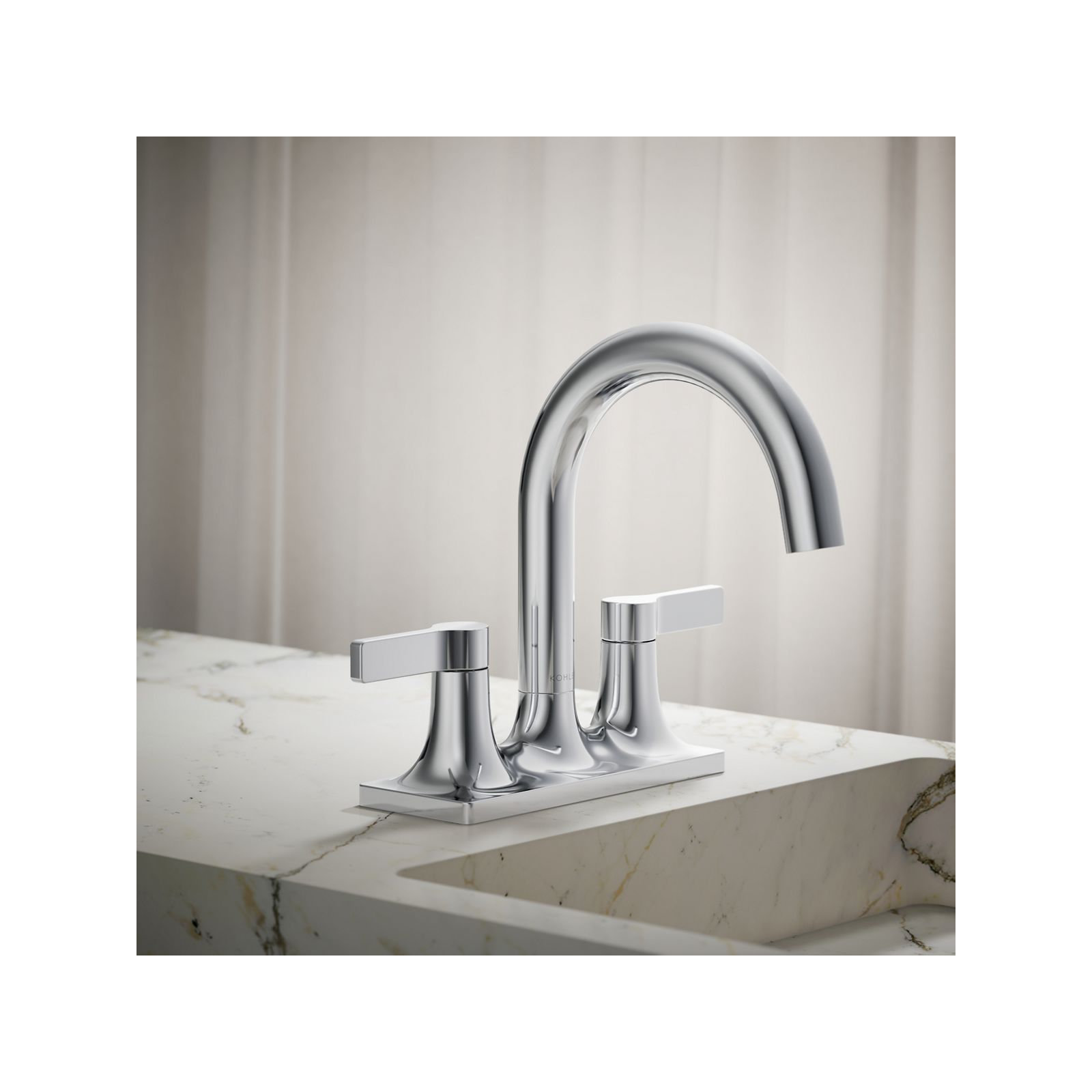 Venza Centerset Bathroom Sink Faucet 1.0 GPM, Polished Chrome