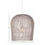 Baldy Indoor Iron Pendant Light w/ Rattan Accents, Cream