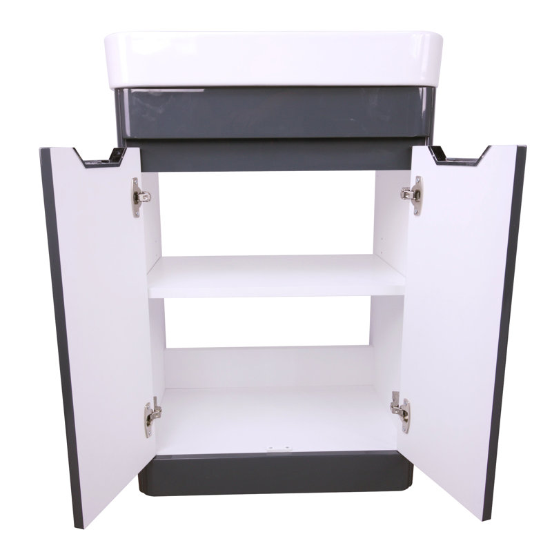 33,5 x 22,5 po de large meuble-lavabo et lavabo, Gris