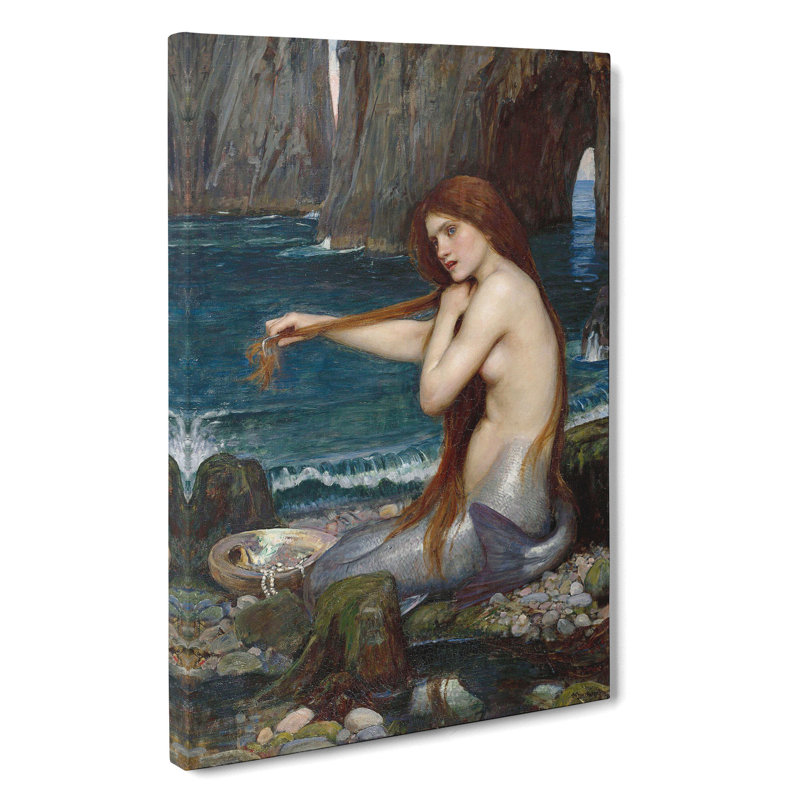 A Mermaid Vol.1 by John William Waterhouse - Wrapped Canvas Painting, 76cm H x 50cm W x 3cm D