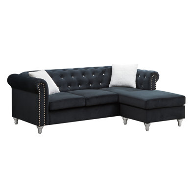 Raisa 82in Sofa, Black