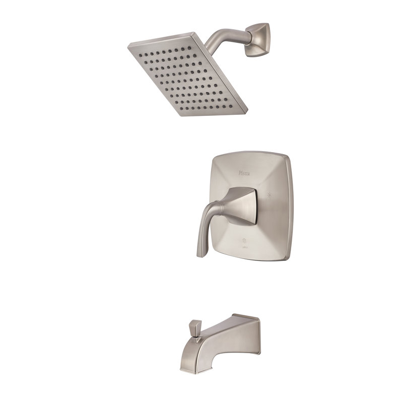 Robinet de baignoire et de douche thermostatique à 1 poignée Bronson, Nickel brossé