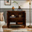 Buffet rétro en bois avec rangement, décor géométrique symétrique pour affichage élégant et console multimédia-1038994666
