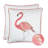 Blanquilla Embroidery Flamingo Square Velvet Pillow Cover & Insert