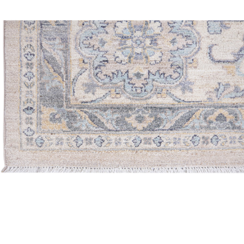 Tapis beige et ivoire noué à la main de haute qualité