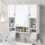 Armoire de rangement murale moderne avec miroir et barre à serviettes, parfaite pour les salles de bain élégantes et organisées-2139409590