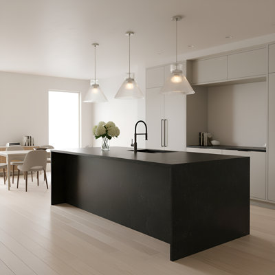 Liouet 1 Light Kitchen Pendant With Clear Ribbed Shade