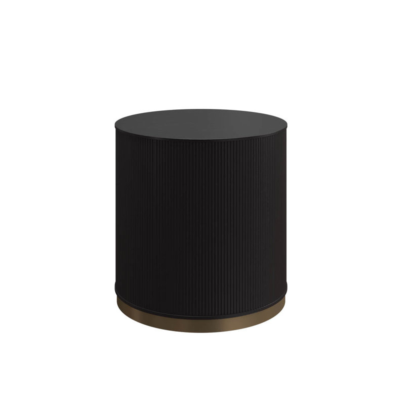 KALLA Solid Wood End Table, Black