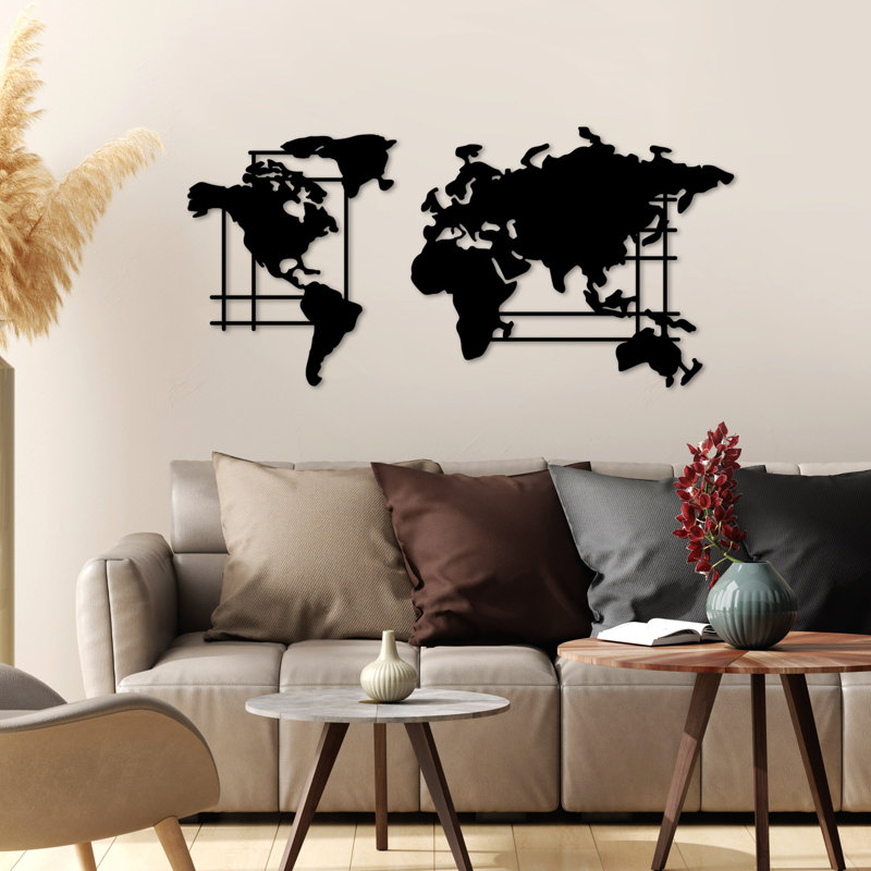 Accessoire mural décoratif en métal, H 22 po x l 47,20 po x P 0,80 po