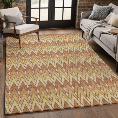 Tapis géométrique intérieur / extérieur lavable à la machine Chantille ACN2558