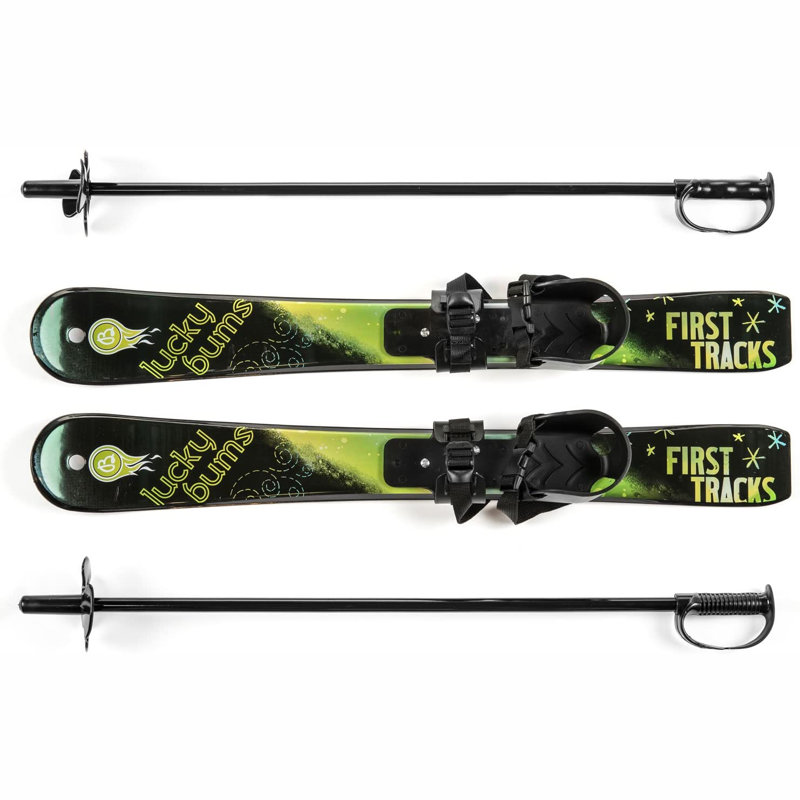 Skis de neige en plastique pour débutants avec fixations réglables, Lucky Bums