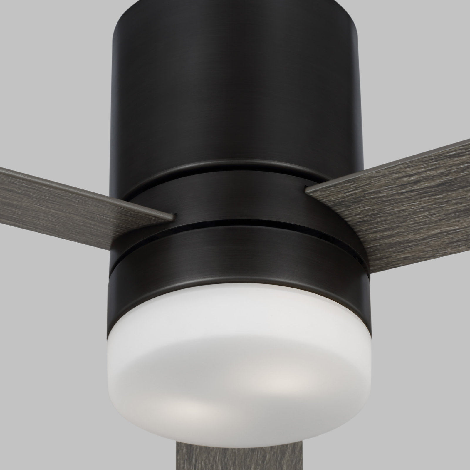Kris 3 Blade Ceiling Fan with LED Light Kit, 44", Light Gray/Weathered Oak, Aged Pewter