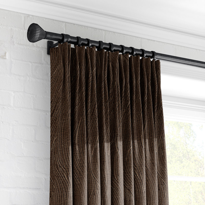 Rideau simple obscurcissant à plis abstraits, Doré, l 50" x L 84"