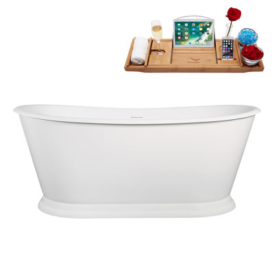 Baignoire autoportante 66,5 "avec drain interne Streamline