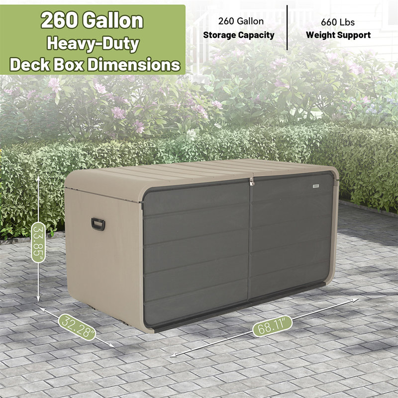 Coffre de terrasse en plastique 260 gallons