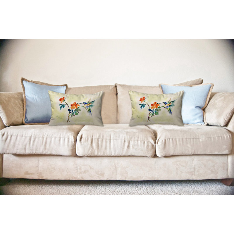 Coussin Hummingbird & Rose, 16 po x 20 po