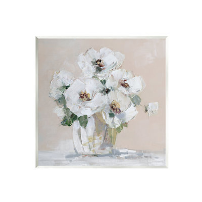 «Traditional Traditional Blossom Bouquet Delicate White Petals» par Sally Swatland - peinture sur panneau de fibres à densité moyenne