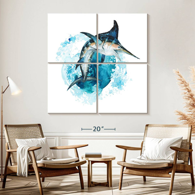 Brampt Blue Marlin Splash, 57" H x 57" W