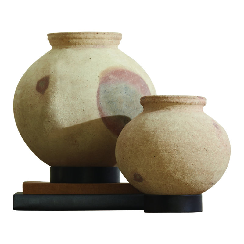 Desert Water Pot w/Iron Base, 13.5" H x 13.5" W x 13.5" D
