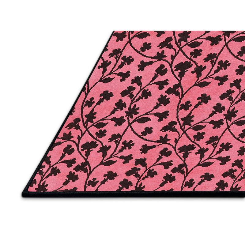 Tapis rose à motif floral Ponoma, Rectangle 2 pi x 3 pi