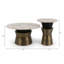 Ensemble de 2 tables basses et tables d'appoint modernes avec plateau en métal et base en métal Ernstfried