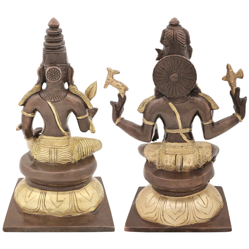 Ensemble de figurines 2 pièces Lord Shiva as Pashupatinath avec déesse Parvati