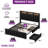 Velvet Upholstered Platform Bed With 4 Storage Drawers, LED Headboard Bed With Charging Station-1901826498