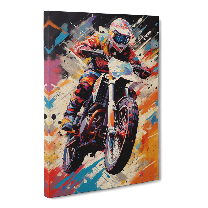 Motorbike Orphism - Wrapped Canvas, 50cm H x 35cm W x 3cm D