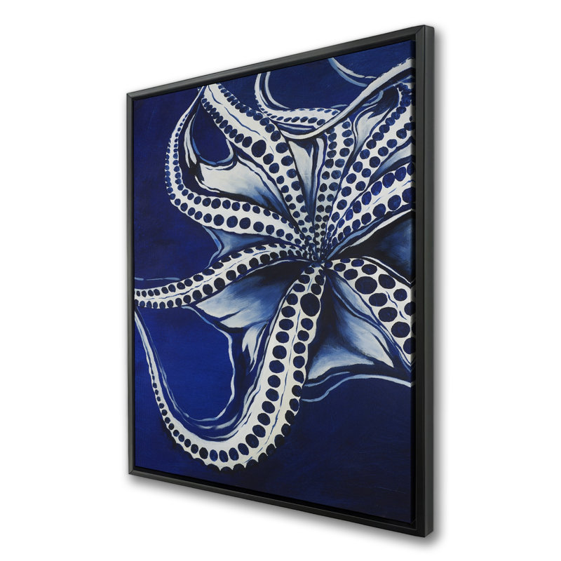 Dancing Octopus - Sea Contemporary Framed Canvas Art Decor